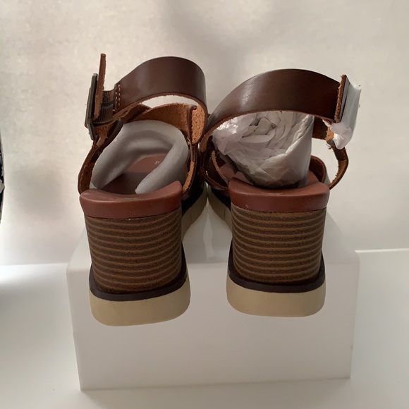Mia girl Crisscross strap Wedge Sandals Brown 7.5,8,8.5,9.5 - Picture 6 of 12